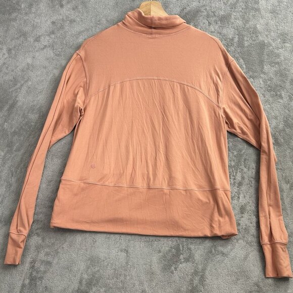 Lululemon Sweatshirt Womens 8 Ready To Rulu Pullover Funnel Neck Pink Savannah - Picture 9 of 12